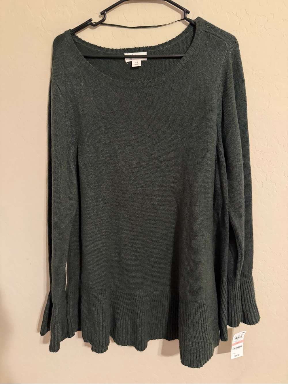 Style & Co. Scoop Neck Pullover Sweater in Olive Green